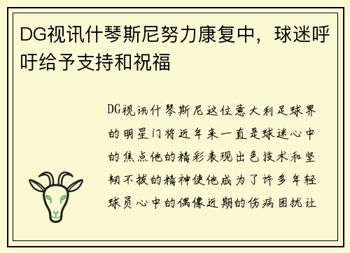 DG视讯什琴斯尼努力康复中，球迷呼吁给予支持和祝福