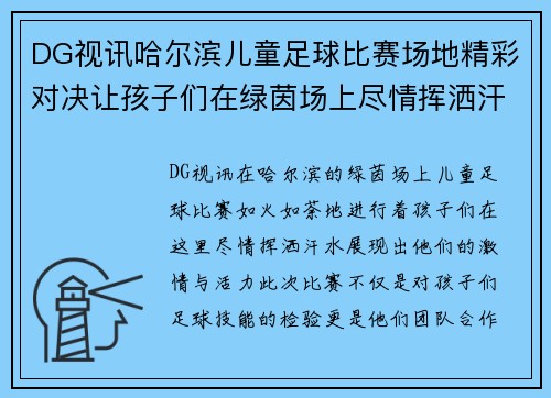 DG视讯哈尔滨儿童足球比赛场地精彩对决让孩子们在绿茵场上尽情挥洒汗水